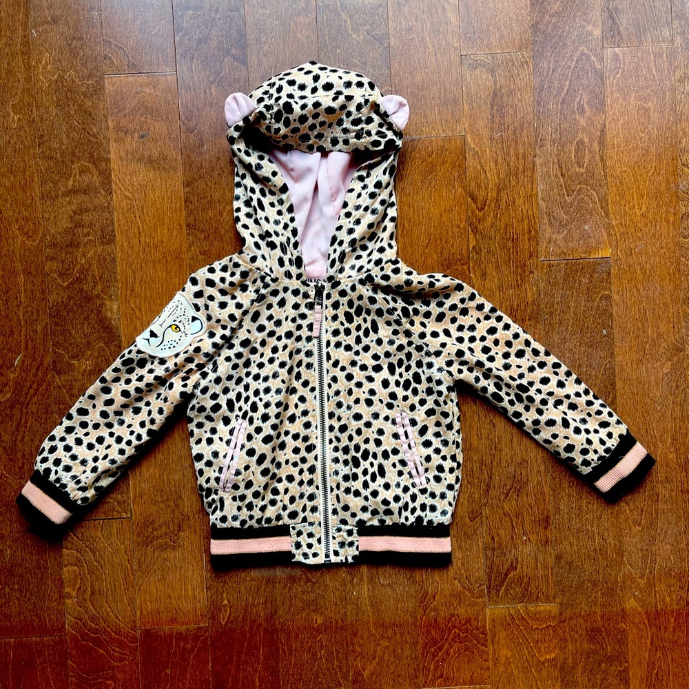 2T Genuine Kids by OshKosh cheetah bomber jacket